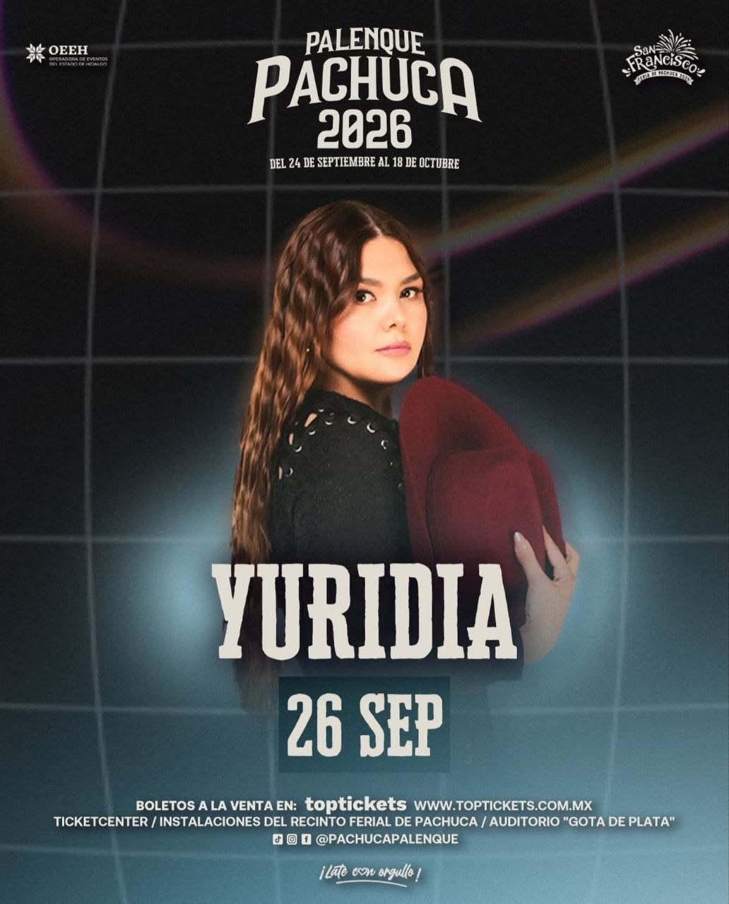 Yuridia — 26 Septiembre 2026 — Palenque Pachuca 2026